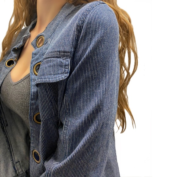 Vintage AMI Striped Jacket with Grommet Accents - Picture 2 of 4